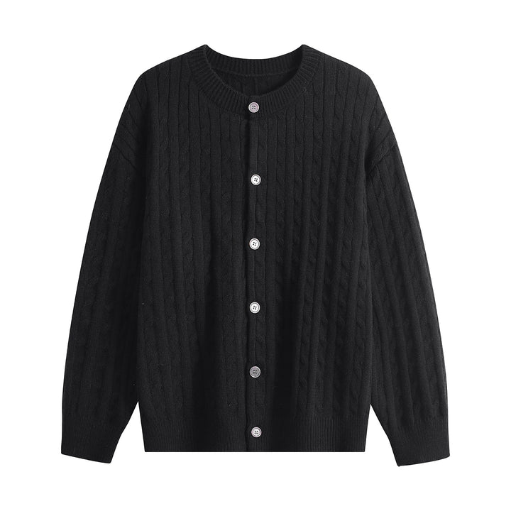 Damen Grobstrick-Cardigan mit Zopfmuster, Rundhalsausschnitt & durchgehender Knopfleiste Echoarchiv