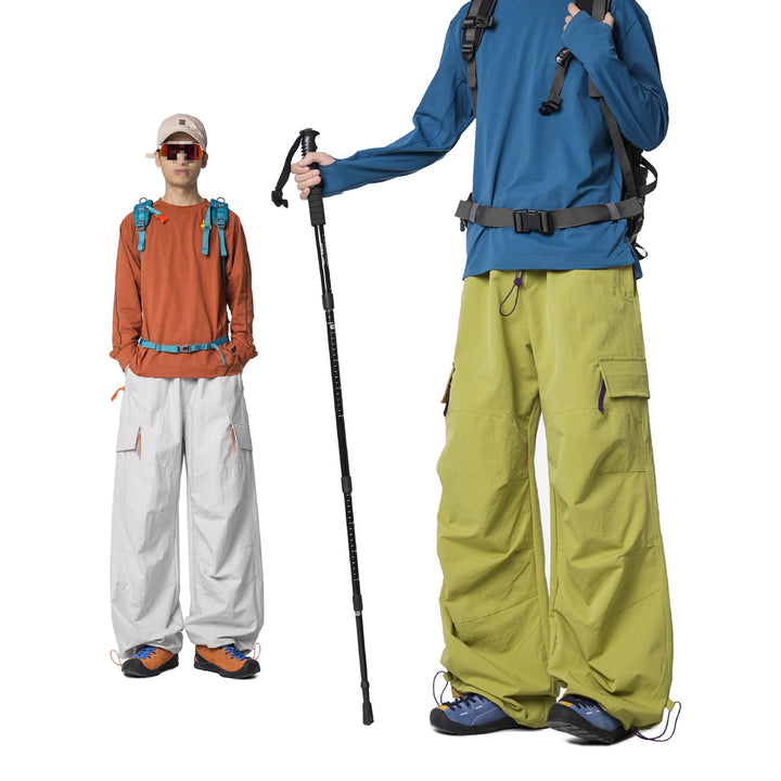 Herren Weite Funktions-Nylonhose mit Tunnelzugbund, Utility-Taschen & Baggy-Silhouette Echoarchiv