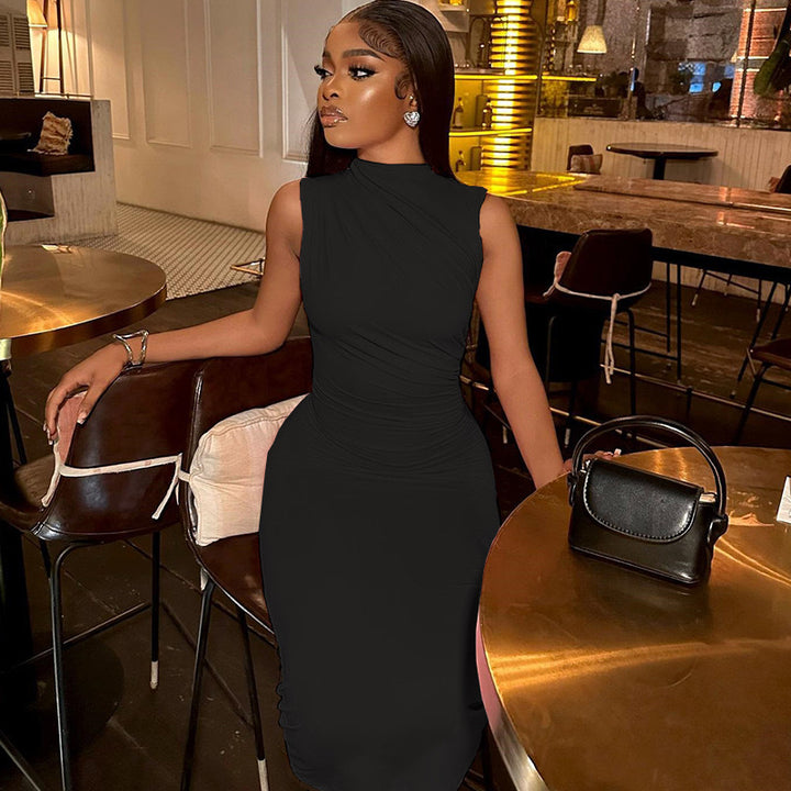 Damen Elegantes figurbetontes Midi-Kleid mit asymmetrischem Saum Echo Archiv