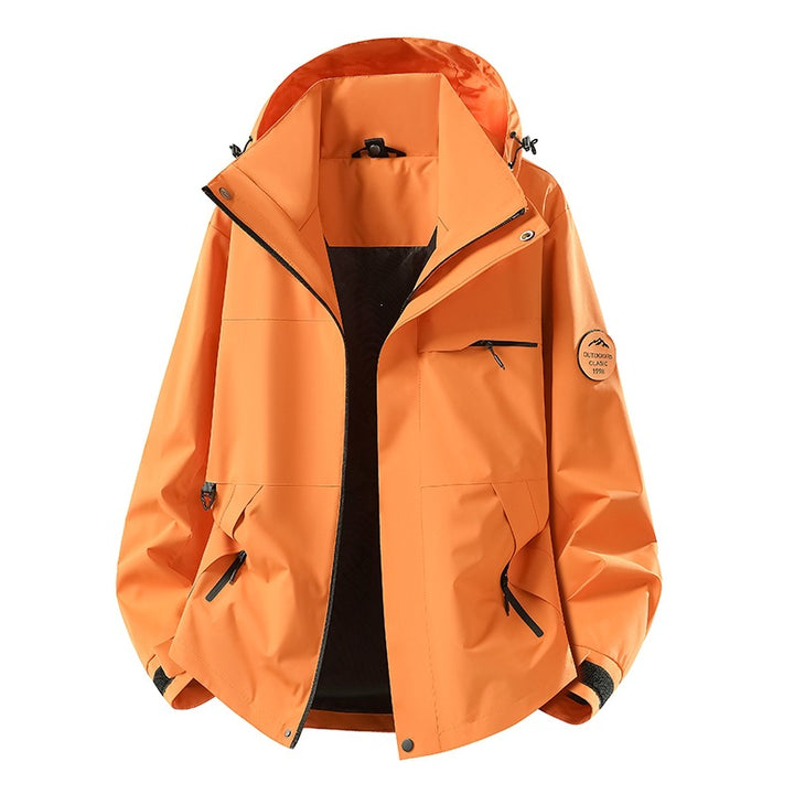 Herren Wetterfeste dreilagige Hardshelljacke mit verstellbarer Kapuze, verschweißten Nähten & Multifunktionstaschen Echoarchiv