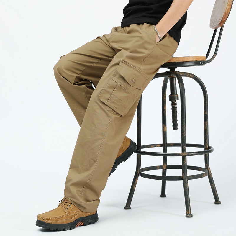 Herren Utility-Cargohose mit weitem Schnitt, mehrfachen Klappentaschen & geradem Bein Echo Archiv