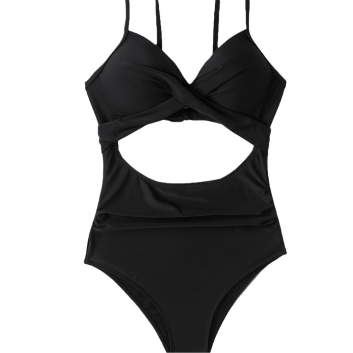 Damen Einteiliger Badeanzug mit modernem Cut-Out und elegantem Wickeldesign Echo Archiv