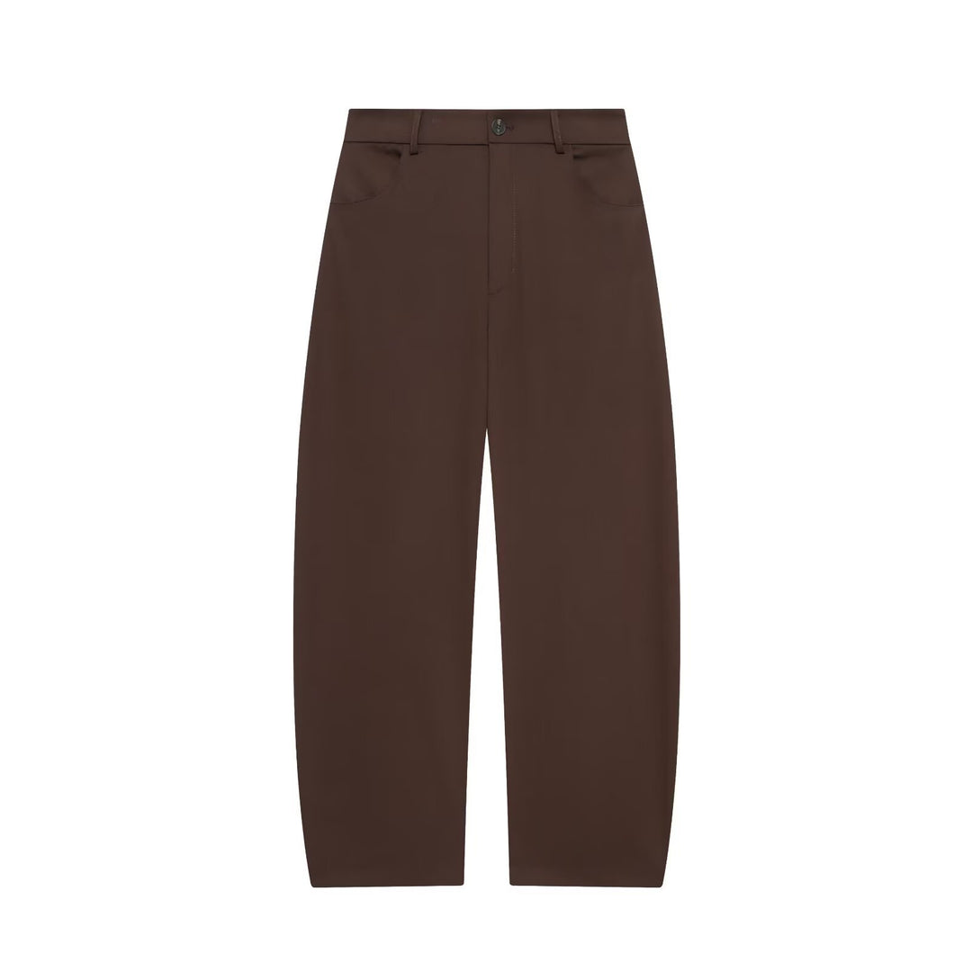 Damen Highwaist-Cropped-Hose mit weitem Bein und geradem Saum Echoarchiv