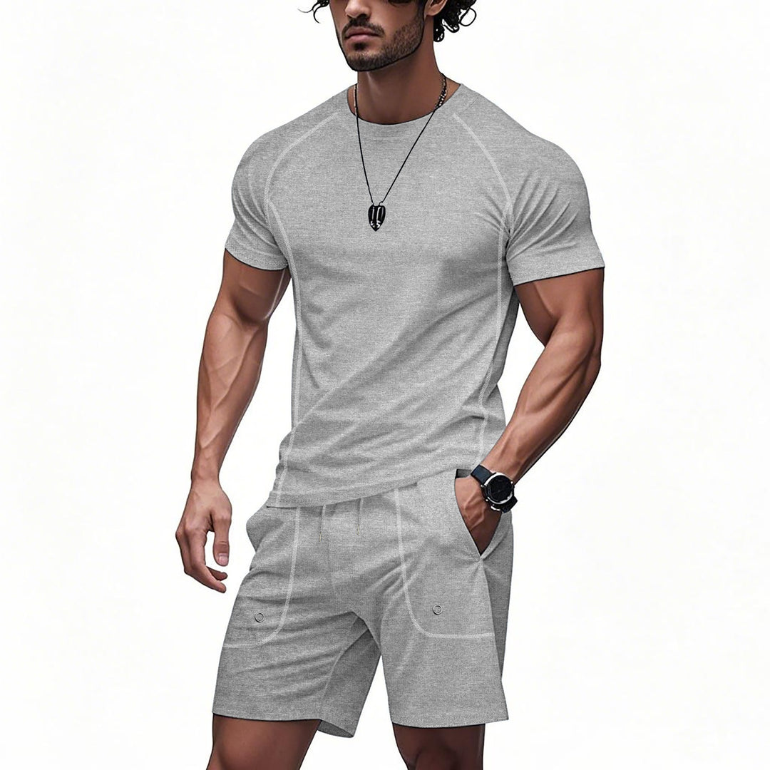 Herren sportliches Kurzarm-T-Shirt und Shorts-Set aus atmungsaktivem Material Echoarchiv