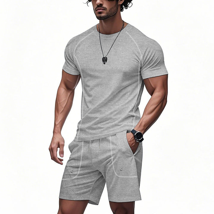 Herren sportliches Kurzarm-T-Shirt und Shorts-Set aus atmungsaktivem Material Echoarchiv