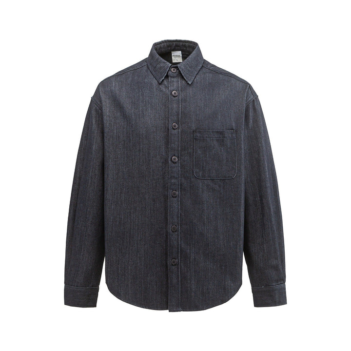 Herren Boxy Hemdjacke aus robustem Twill mit abgerundetem Saum Echoarchiv
