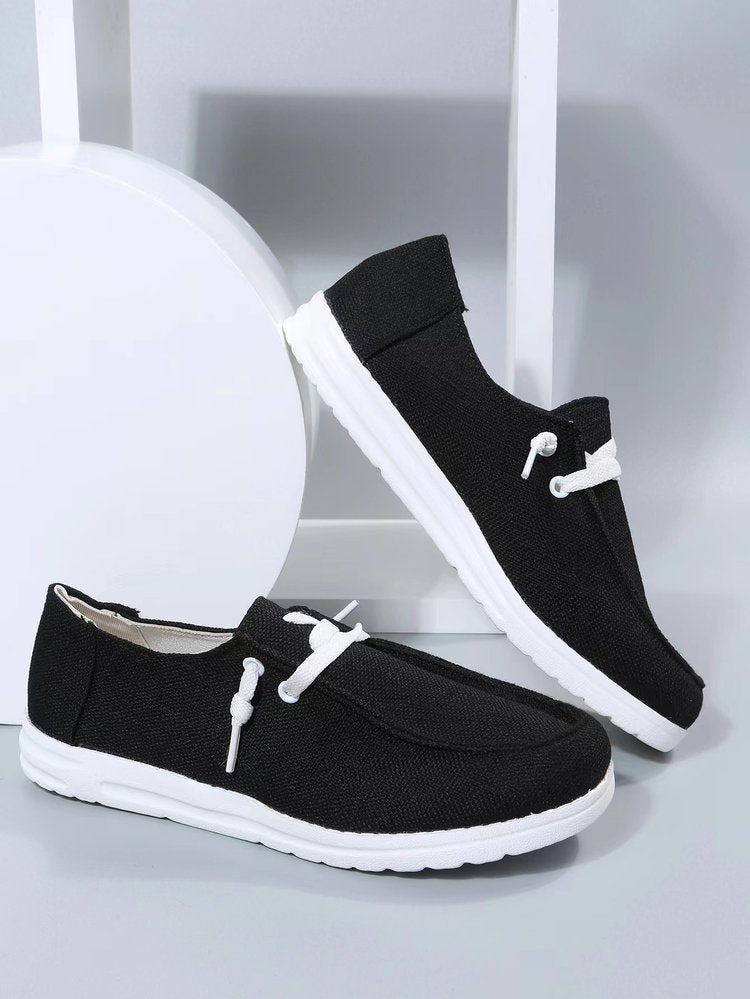 Damen Freizeit-Slip-On Schuhe mit elastischen Schnürdetails und rutschfester Sohle Echoarchiv