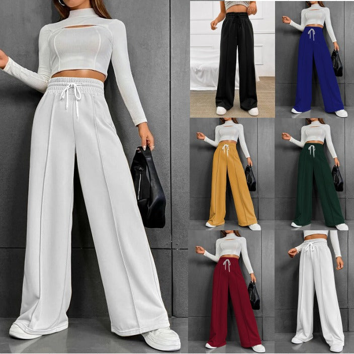 Damen Lässige weite Sweatpants mit verstellbarem Bund Echo Archiv