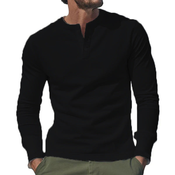 Herren langärmliges Henley T-Shirt Echoarchiv
