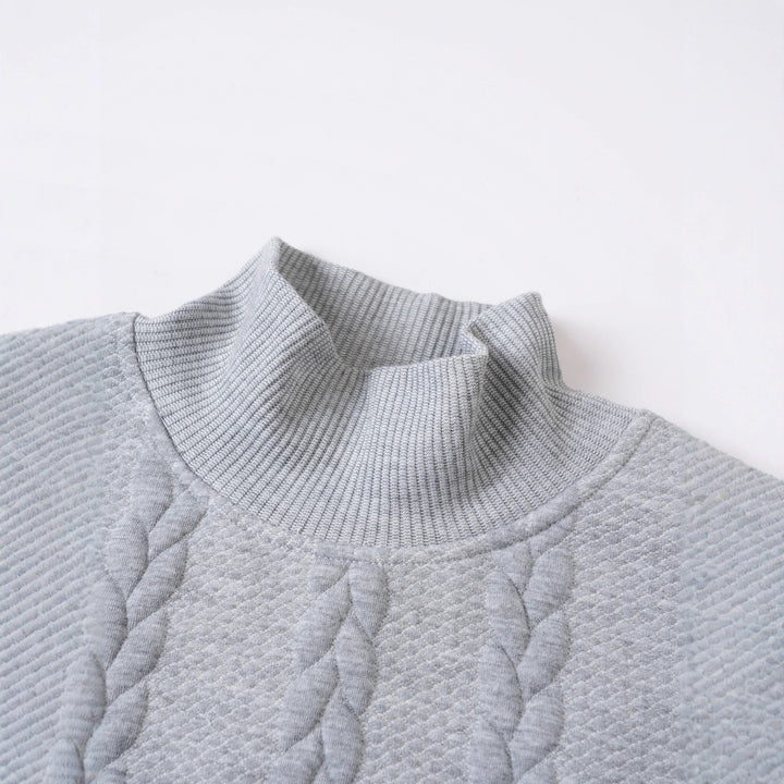 Herren Eleganter Rollkragenpullover mit strukturiertem Muster Echoarchiv