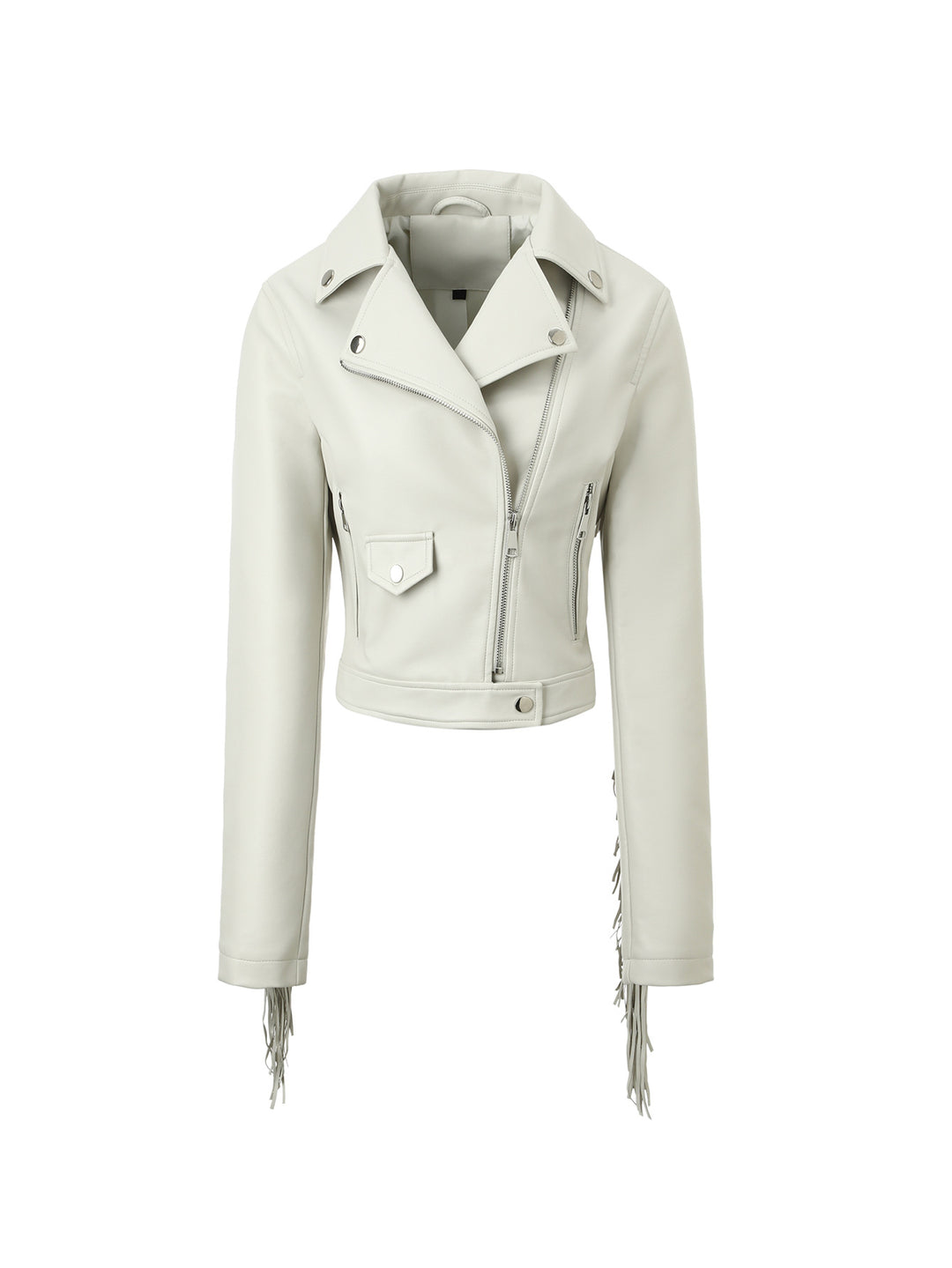 Damen Modische Lederjacke mit Fransen Echo Archiv