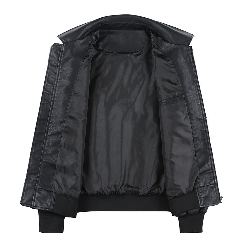 Herren militärisch inspirierte Kunstlederjacke mit praktischen Taschen Echoarchiv