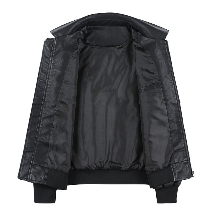 Herren militärisch inspirierte Kunstlederjacke mit praktischen Taschen Echoarchiv