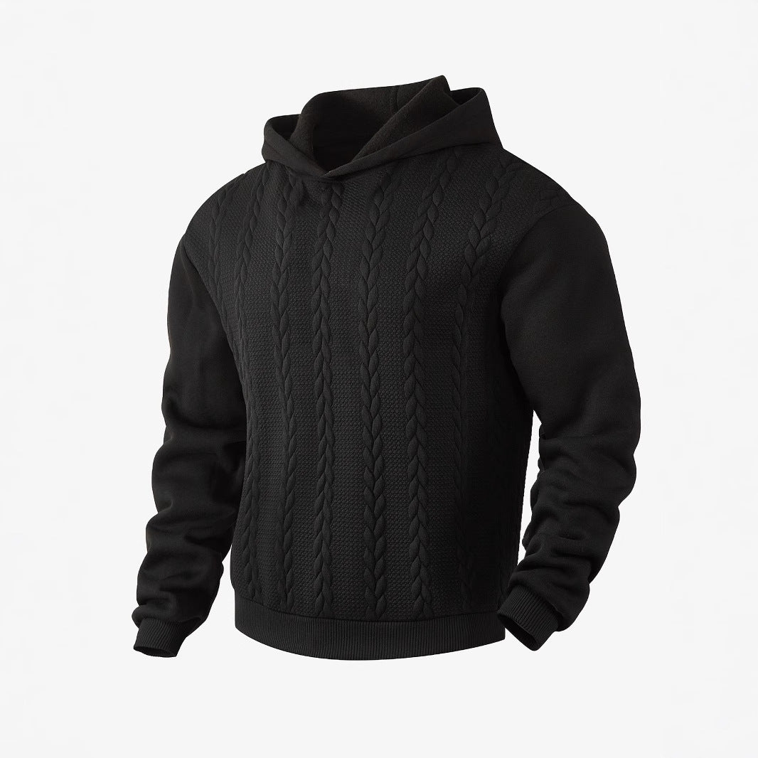 Herren Kapuzensweater mit strukturierter Strickoberfläche Echoarchiv