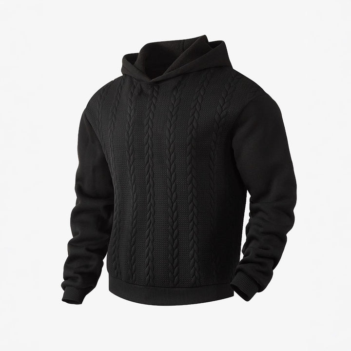 Herren Kapuzensweater mit strukturierter Strickoberfläche Echoarchiv
