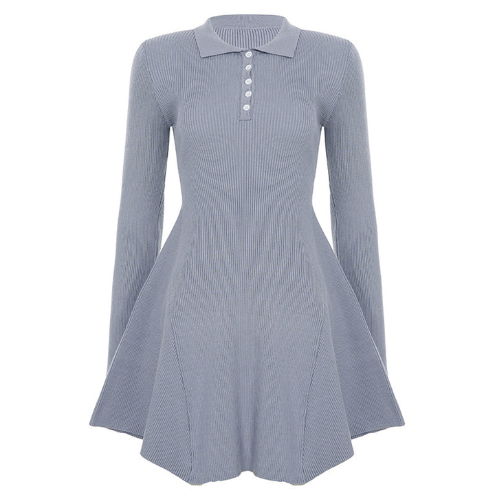 Damen nan geripptes Polokleid mit taillierter Miederform und ausgestelltem Volantrock Echo Archiv