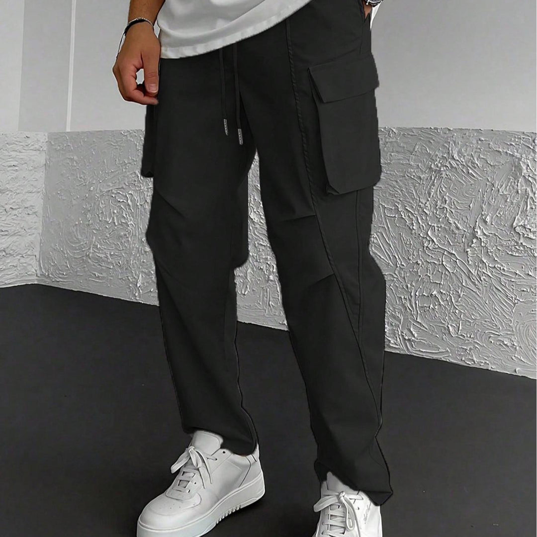 Herren Cargo-Hose mit multifunktionalen Taschen und elastischem Bund Echoarchiv