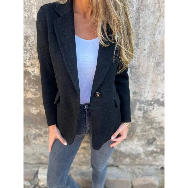 Damen Kastenförmiger Kurzmantel im Blazer-Look aus Wollmix mit fallendem Revers Echo Archiv
