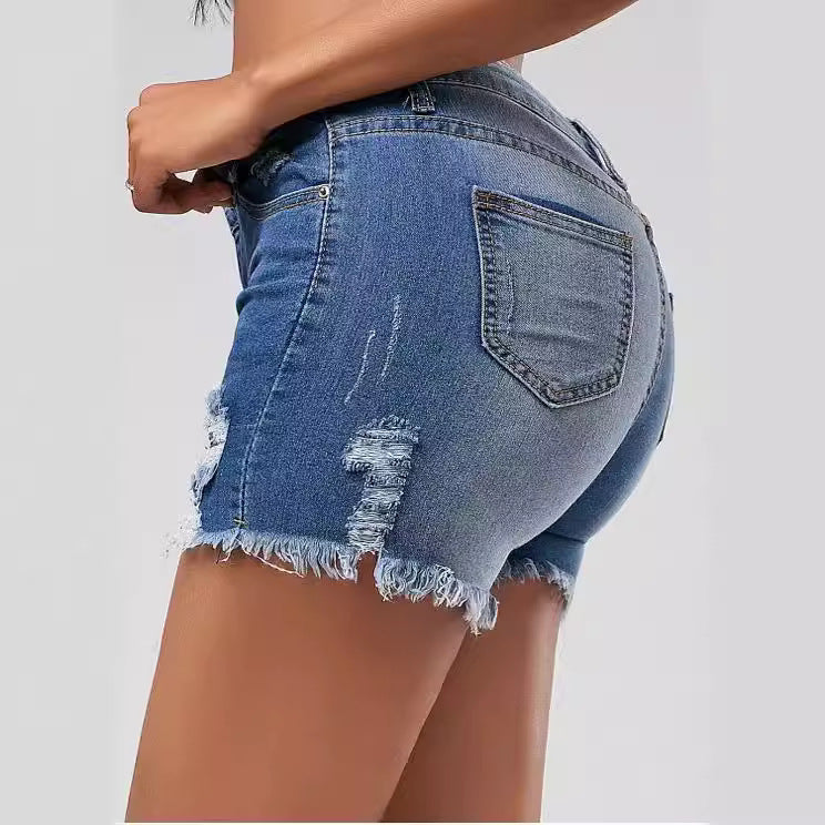 Damen Destroyed Denim Shorts Echo Archiv