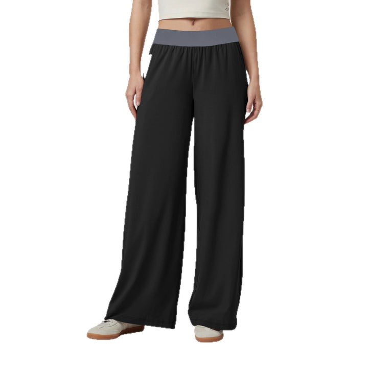 Damen Weite Komfort-Loungehose mit hohem Softbund und Seitentaschen – Avélisse