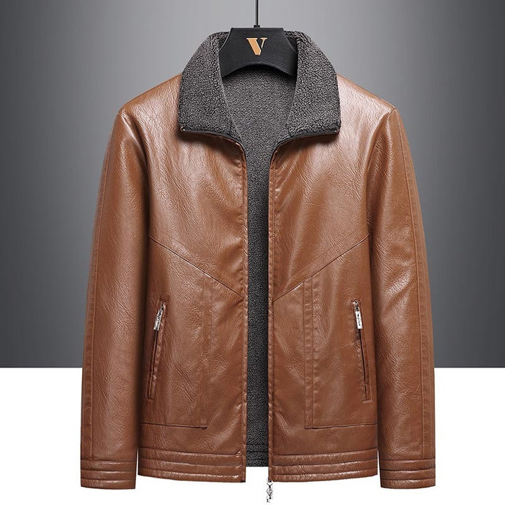 Herren Elegante Kunstlederjacke mit Teddyfutter Echo Archiv