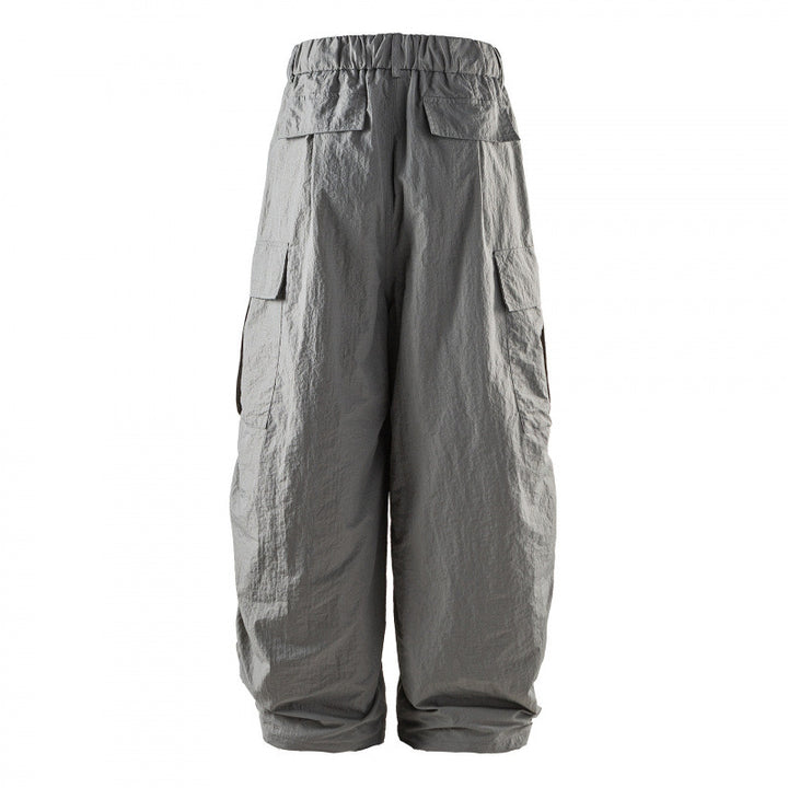 Unisex Weite Cropped Cargo-Hose mit elastischem Bund, Tunnelzug und aufgesetzten Taschen Echo Archiv