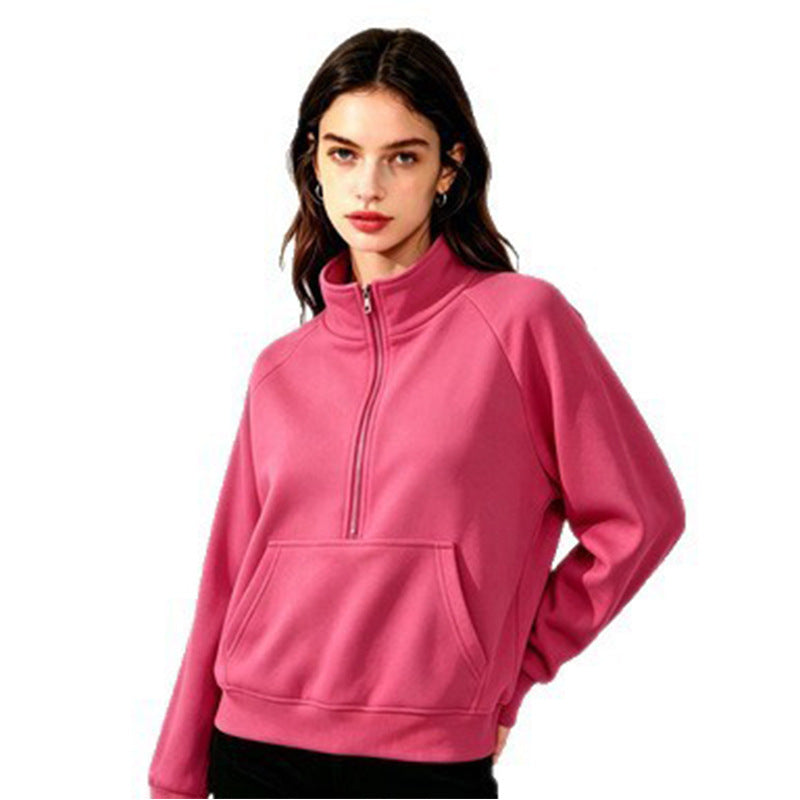 Damen Sportlicher Kapuzenpullover mit Stehkragen Echoarchiv