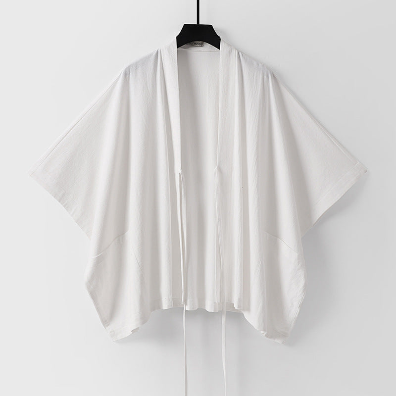 Damen Oversize Kimono-Cardigan mit Bindeband und aufgesetzten Taschen Echoarchiv