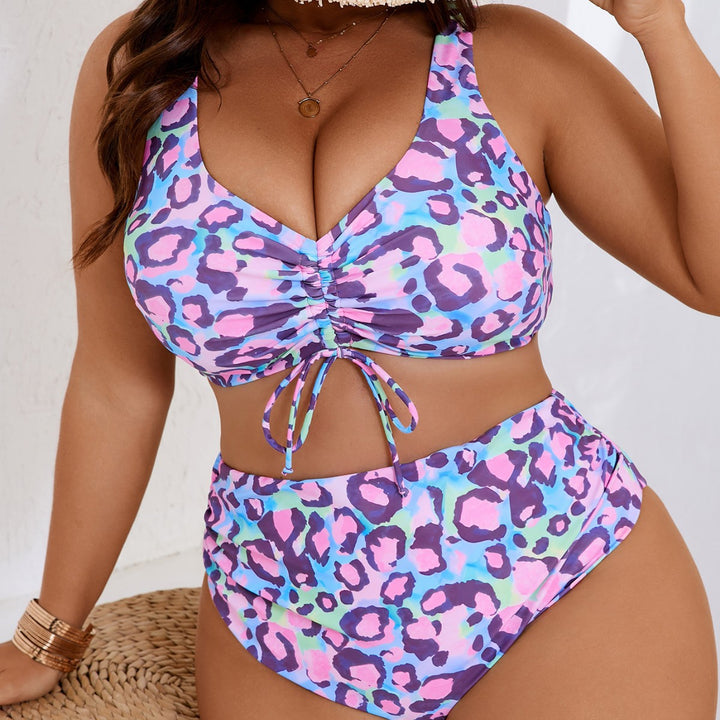 Damen Hochtailliertes Bikini-Set mit verspieltem Leopardenmuster Echo Archiv