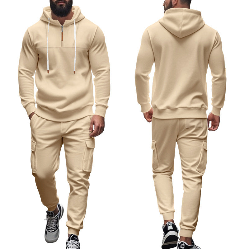 Herren komfortabler Hoodie- und Jogginganzug mit praktischen Cargo-Taschen und hohem Kragen Echoarchiv