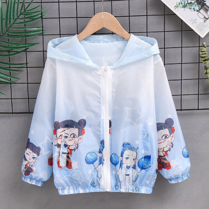 Unisex nan leichte Kinderregenjacke mit Kapuze und Cartoonmotiv wasserabweisend winddicht Echo Archiv