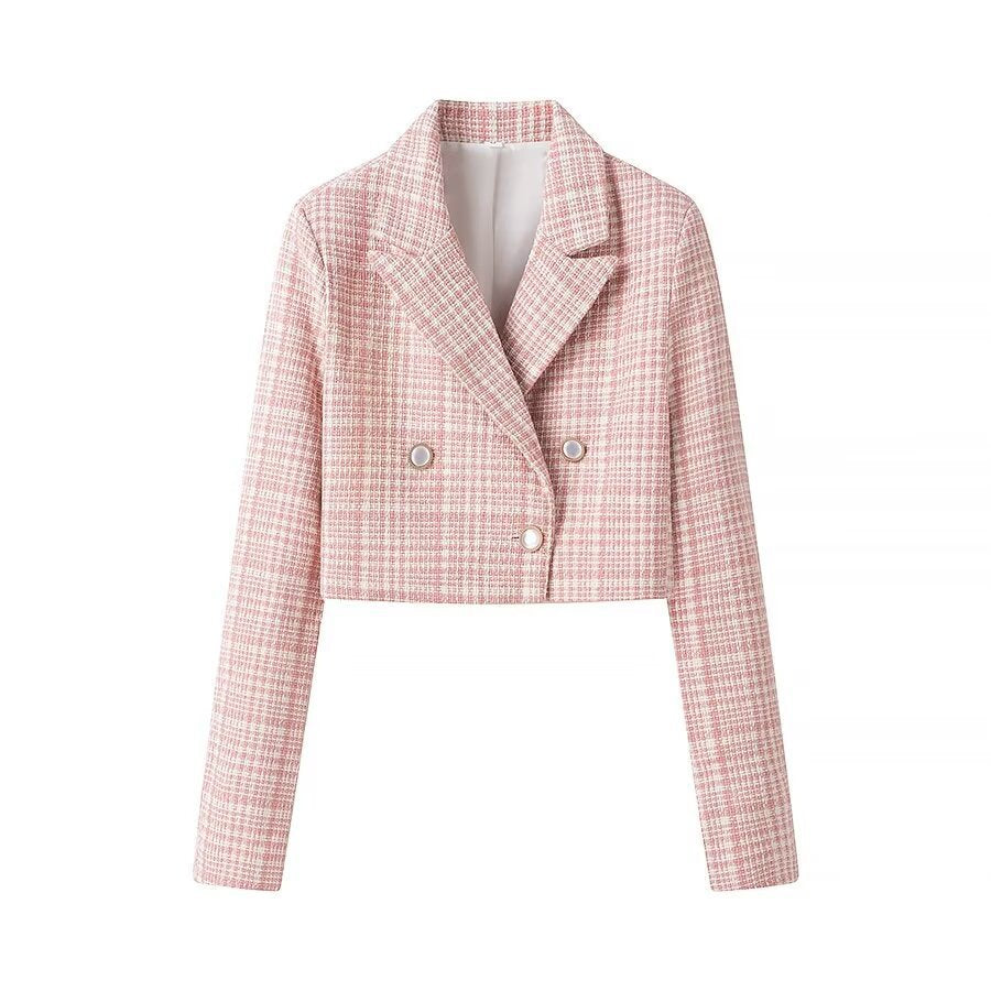 Damen Kurzblazer im Bouclé‑Tweed mit Reverskragen und Zierknöpfen Echo Archiv