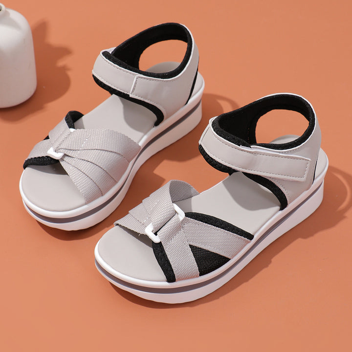Damen Plateau-Sandalen mit verstellbarem Klettverschluss und atmungsaktivem Mesh Echo Archiv
