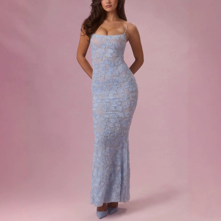 Damen Elegantes Maxikleid mit floralem Spitzenmuster Echo Archiv