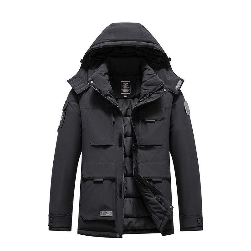 Herren Isolierter Field-Parka mit Kapuze, Mehrfach-Utility-Taschen und winddichter Shell Echo Archiv