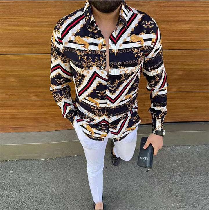 Herren Kurzarmhemd mit elegantem Muster Echoarchiv
