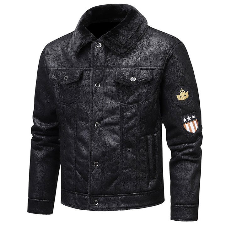Herren modische Jacke mit gestepptem Design und Applikationen Echoarchiv