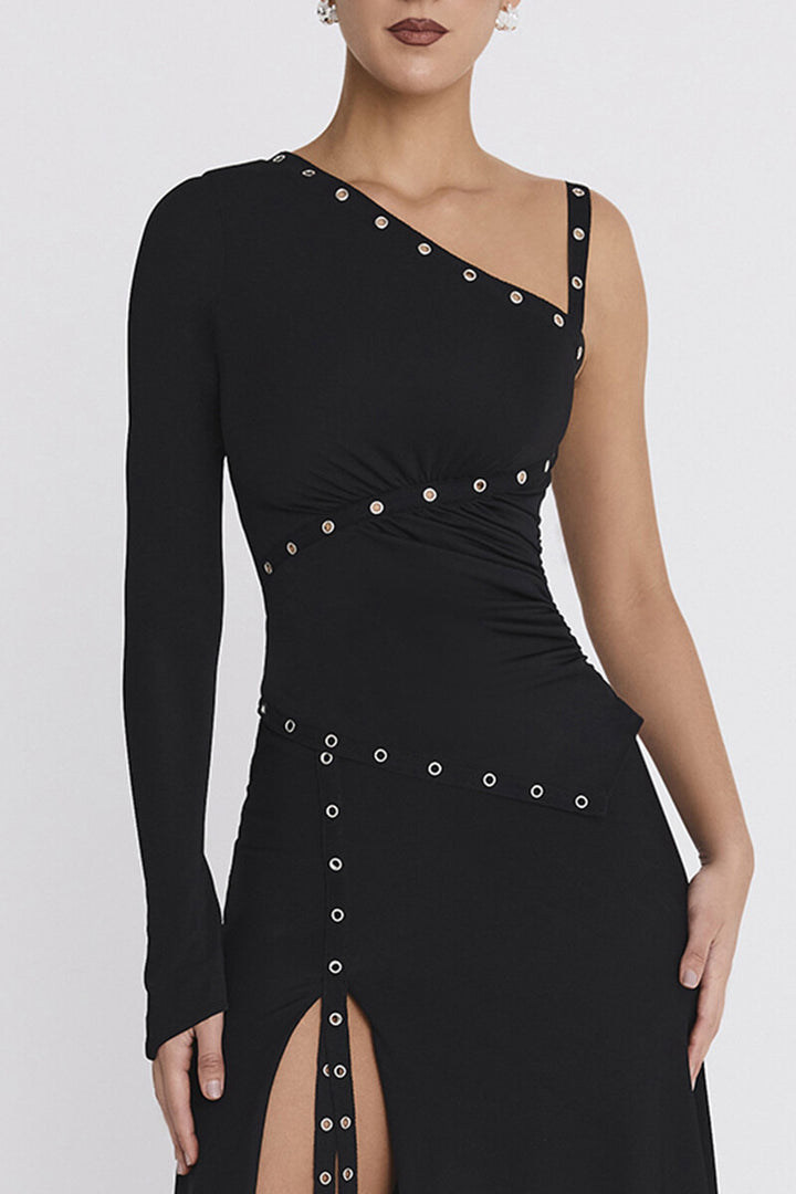 Damen Elegantes Oberteil mit asymmetrischem Schnitt und dekorativen Ösen Echo Archiv