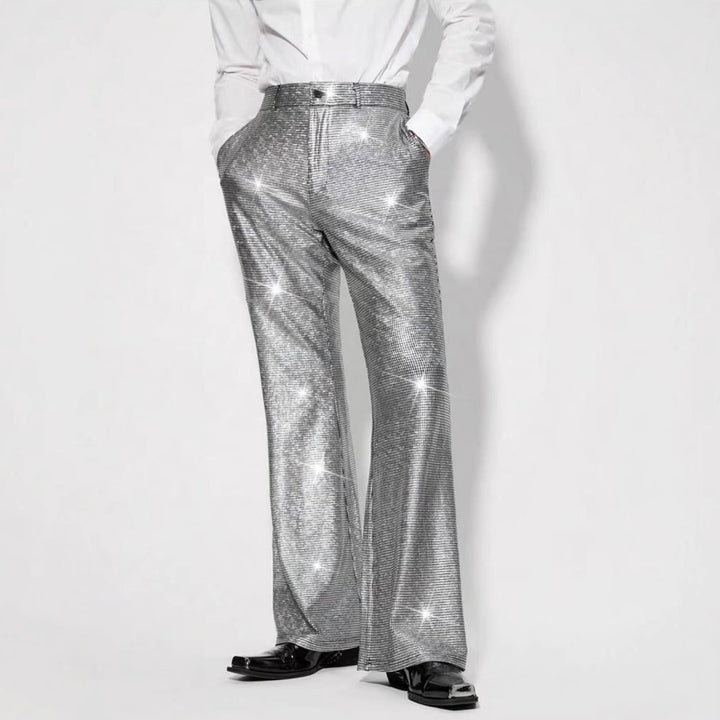 Herren Glamouröse Paillettenhose im schimmernden Schnitt Echoarchiv