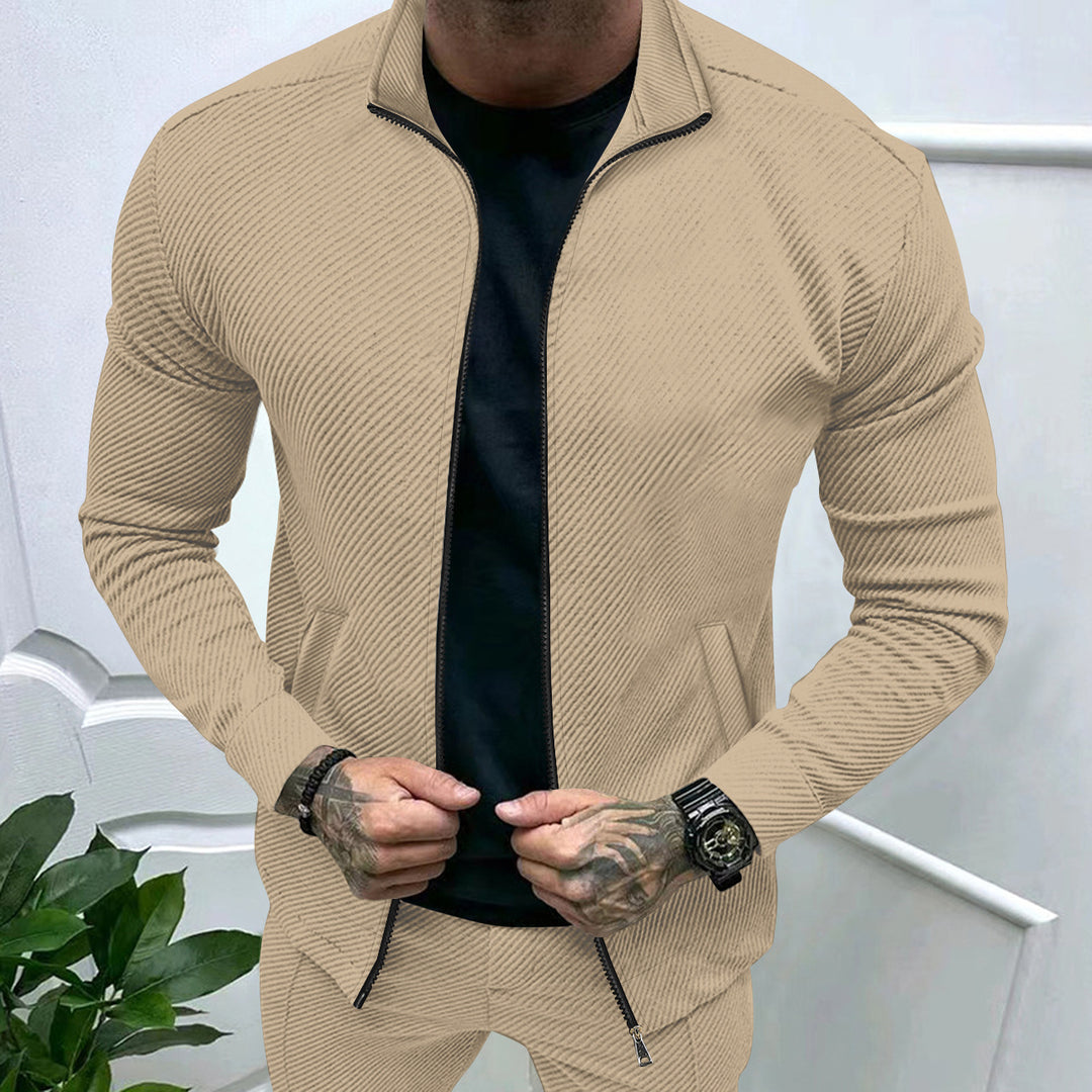 Herren sportliche Jacke mit strukturierter Oberfläche und praktischen Taschen Echoarchiv