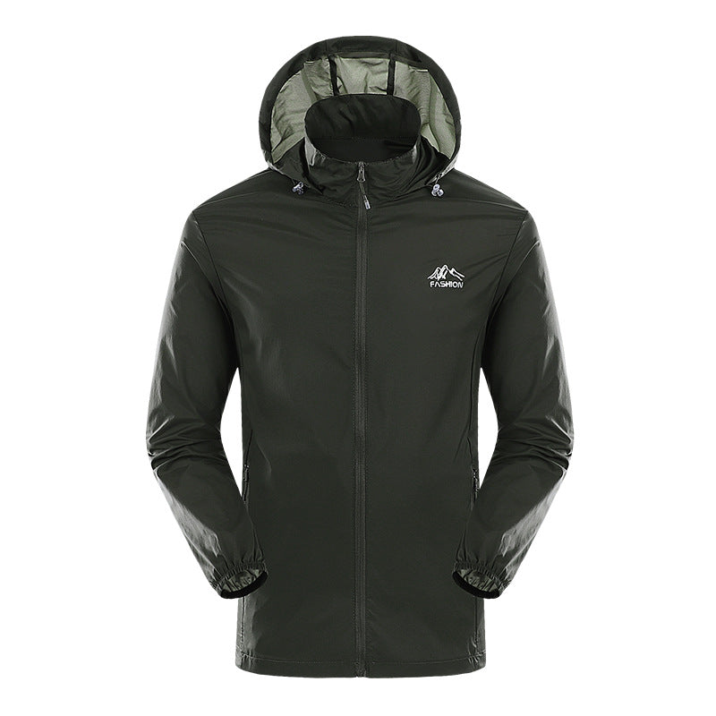 Herren leichtgewichtige Outdoor-Jacke mit verstellbarem Kapuzenkragen Echoarchiv
