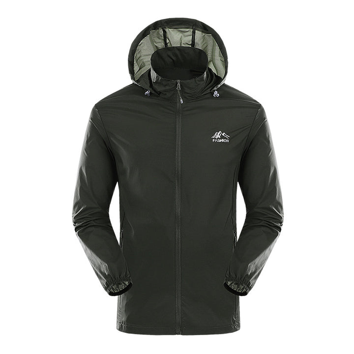 Herren leichtgewichtige Outdoor-Jacke mit verstellbarem Kapuzenkragen Echoarchiv