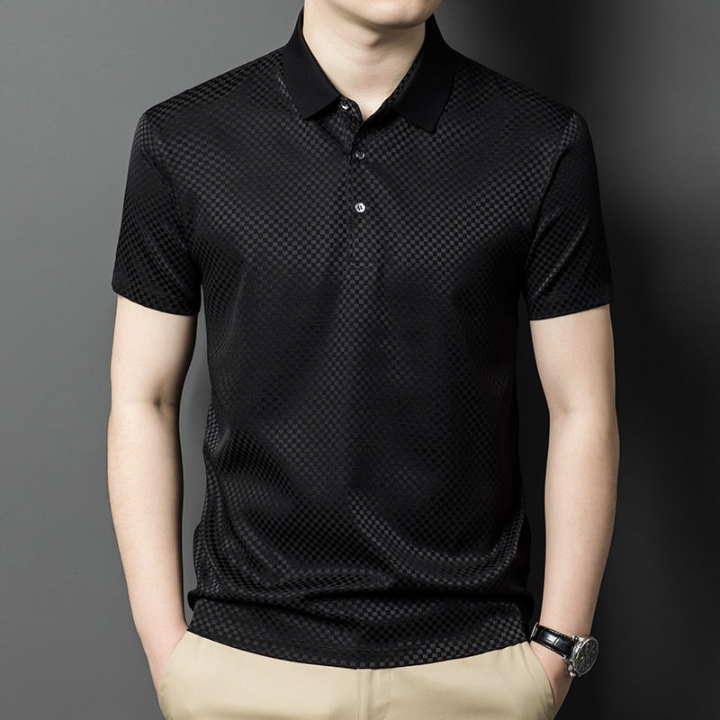 Herren Poloshirt mit kunstvollem Rautenmuster Echoarchiv