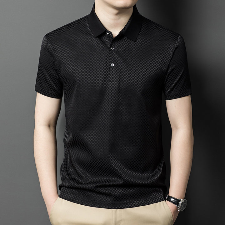 Herren Poloshirt mit kunstvollem Rautenmuster Echoarchiv