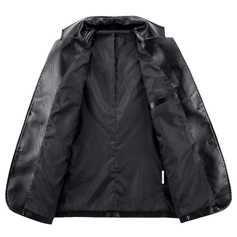 Herren Elegante Kunstlederjacke im klassischen Schnitt – Valtoré
