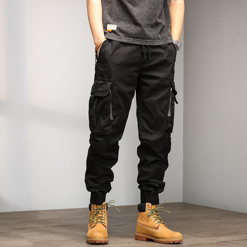 Herren leichte Cargo-Hose mit elastischem Bund und multifunktionalen Taschen Echoarchiv