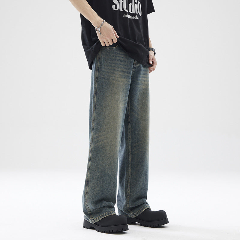 Herren Extraweit geschnittene Vintage-Denim-Jeans im bodenlangen Baggy-Schnitt Echo Archiv