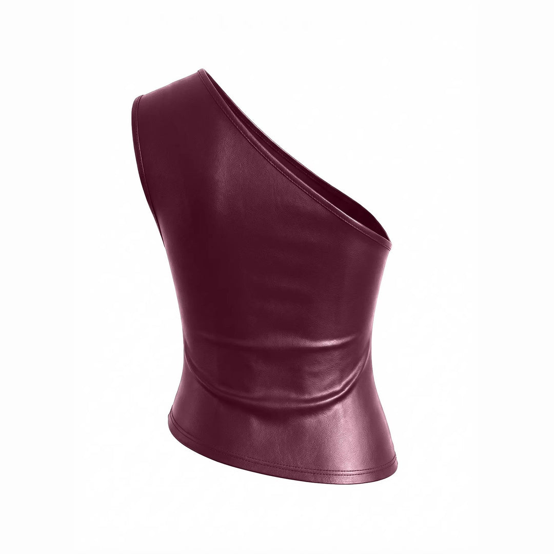 Damen asymmetrisches Top aus Kunstleder Echo Archiv