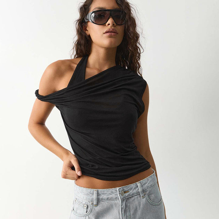 Damen asymmetrisches Trägershirt mit innovativem Schnitt und elegantem Design Echo Archiv