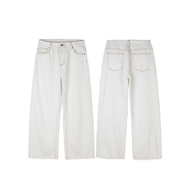 Damen Weite High-Waist Culotte-Jeans mit sichtbaren Kontrastnähten Echo Archiv